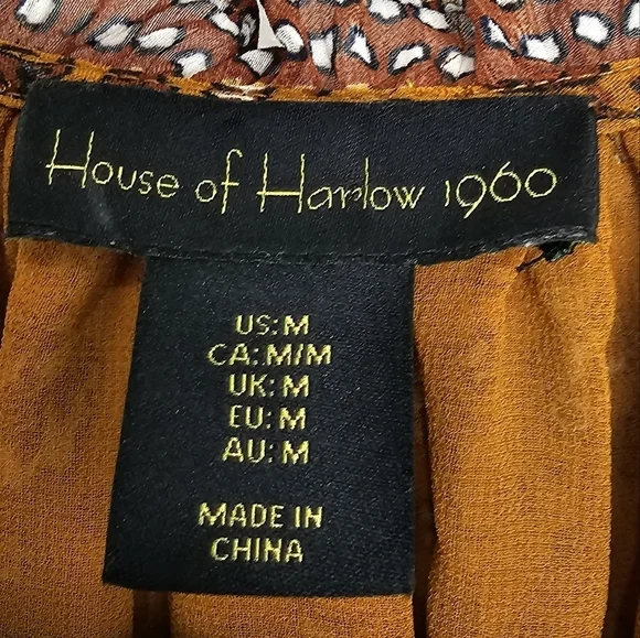 House Of Harlow 1960 Long Sleeve Tiered Ruffle Mini Dress Size M - Picture 4 of 16